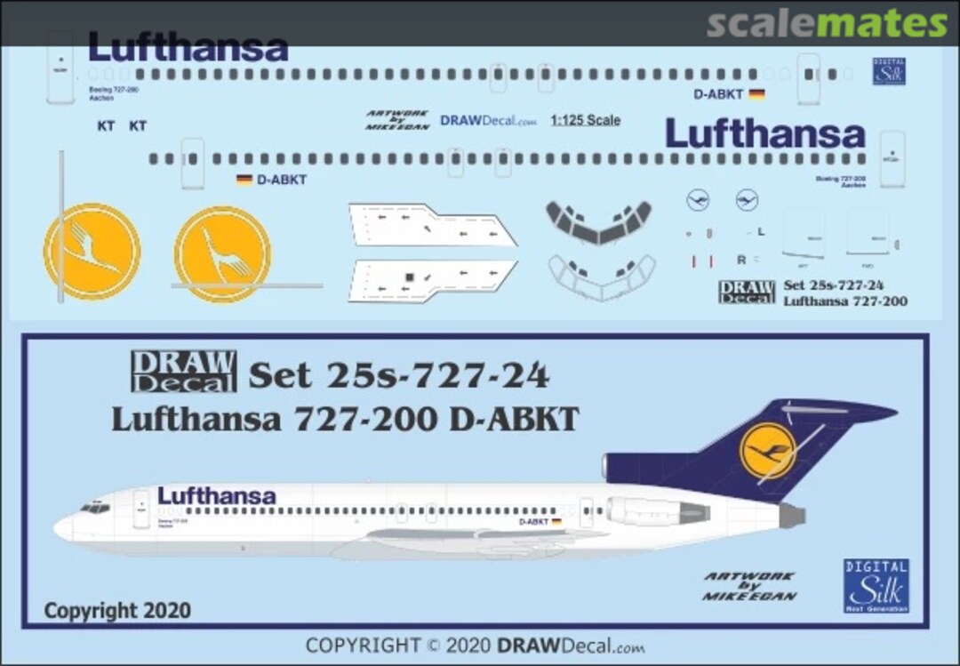 Boxart Lufthansa Late Scheme 727-200 25-727-24 Draw Decal Boxart Lufthansa Late Scheme 727-200 25-727-24 Draw Decal