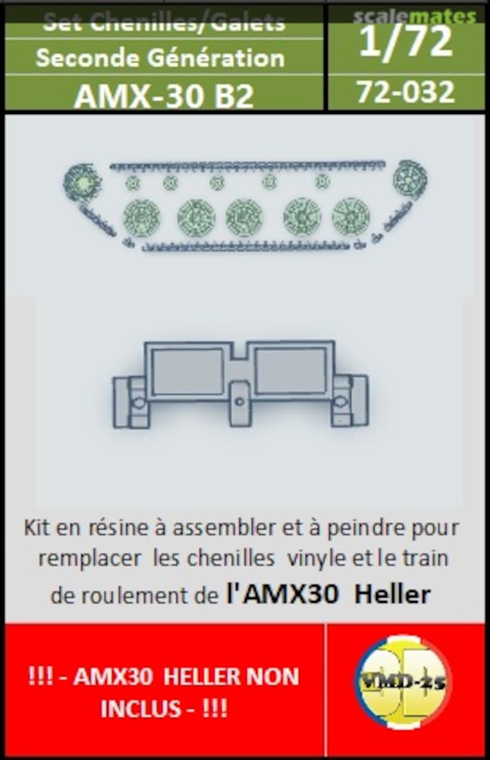 Boxart Set de Chenilles "2snd génération" pour AMX30 72-032 VMD25_3D Boxart Set de Chenilles "2snd génération" pour AMX30 72-032 VMD25_3D