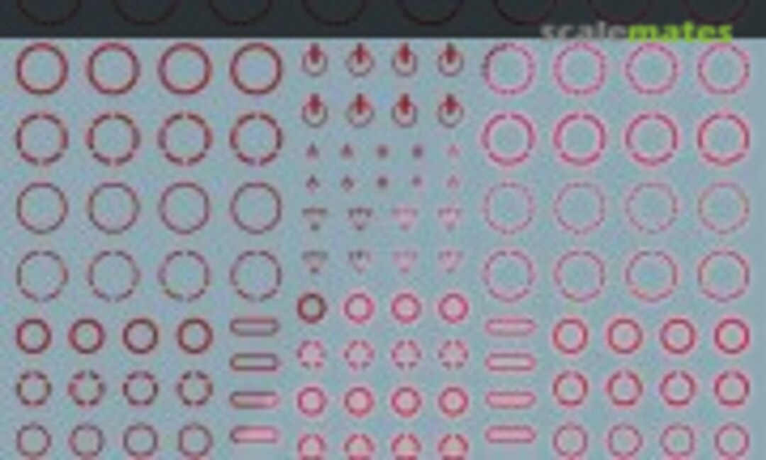 No GM Line Decal No.9 Circle & One Point #1 Red & Neon Red (MYK Design GM-856) GM-856