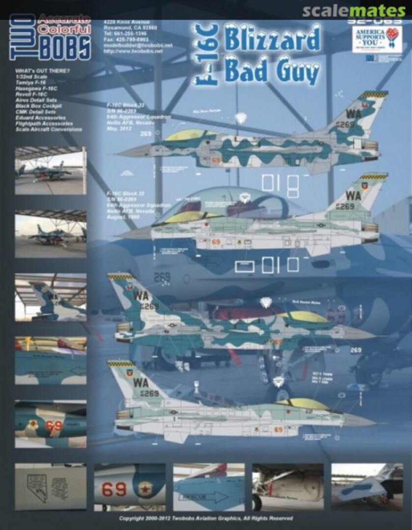 Boxart F-16C Blizzard Bad Guys 32-063 TwoBobs Aviation Graphics Boxart F-16C Blizzard Bad Guys 32-063 TwoBobs Aviation Graphics