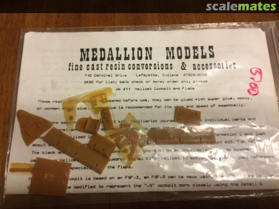 Boxart Hellcat cockpit and flaps MM11 Medallion Models Boxart Hellcat cockpit and flaps MM11 Medallion Models