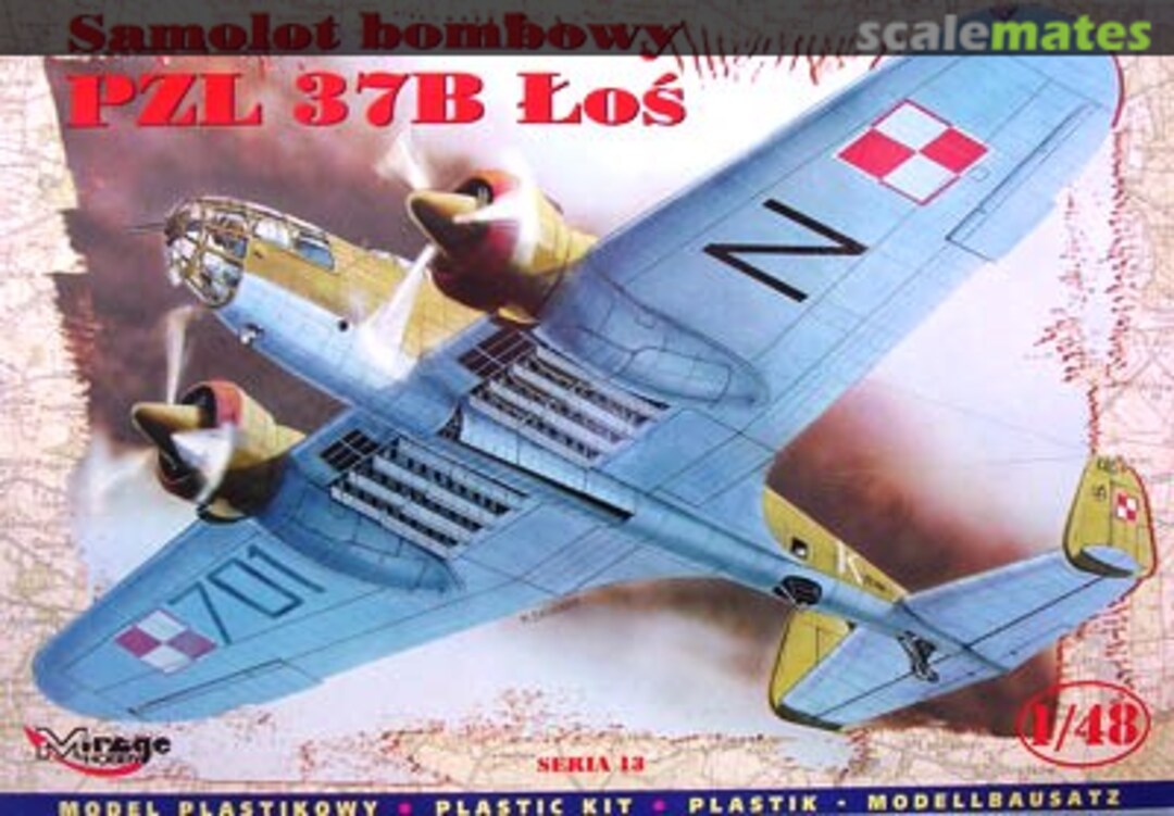 Boxart PZL 37B Łoś 48132 Mirage Hobby