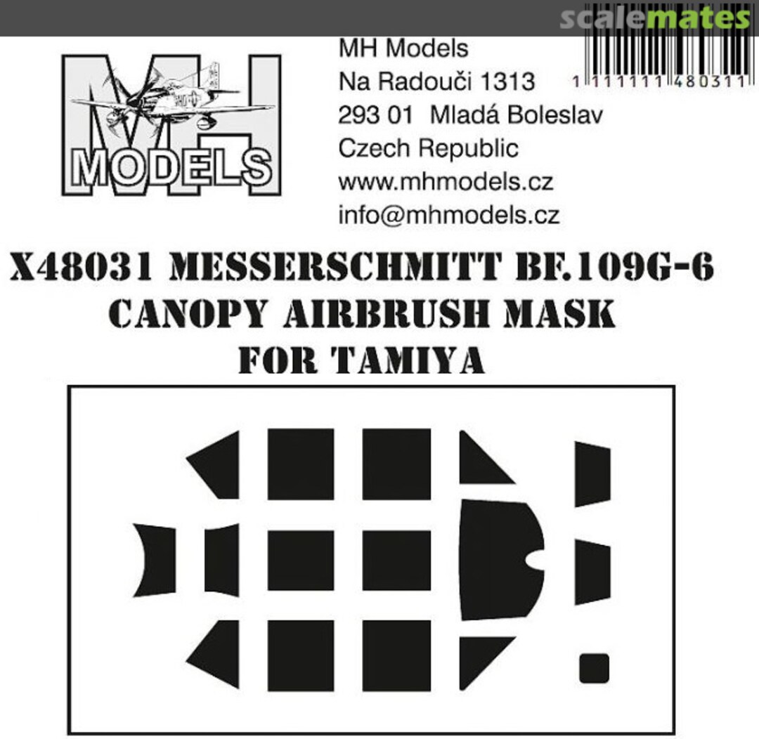 Boxart Messerschmitt Bf.109G-6 Canopy Airbrush Mask X48031 MH Models Boxart Messerschmitt Bf.109G-6 Canopy Airbrush Mask X48031 MH Models