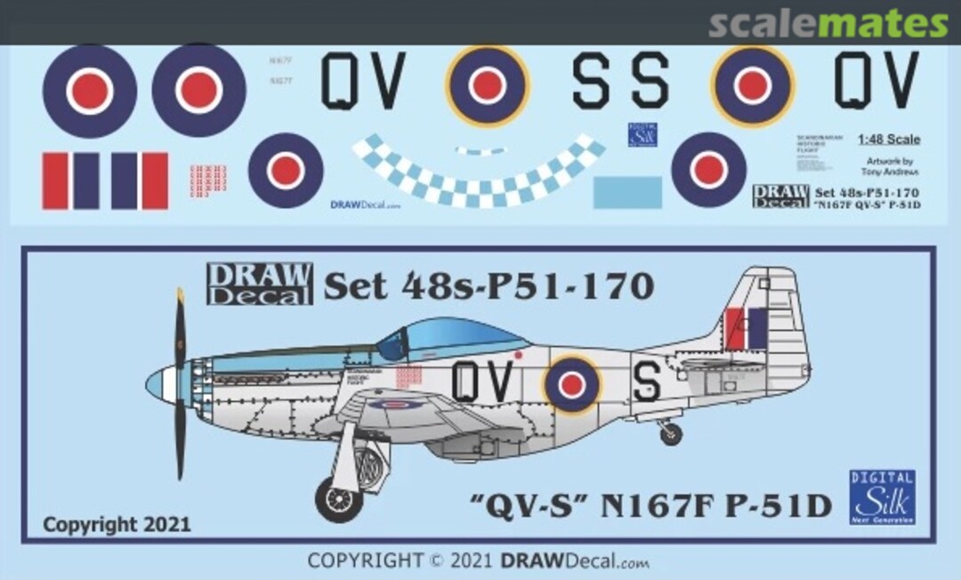 Boxart “QV-S” N167F P-51D 48-P51-170 Draw Decal Boxart “QV-S” N167F P-51D 48-P51-170 Draw Decal