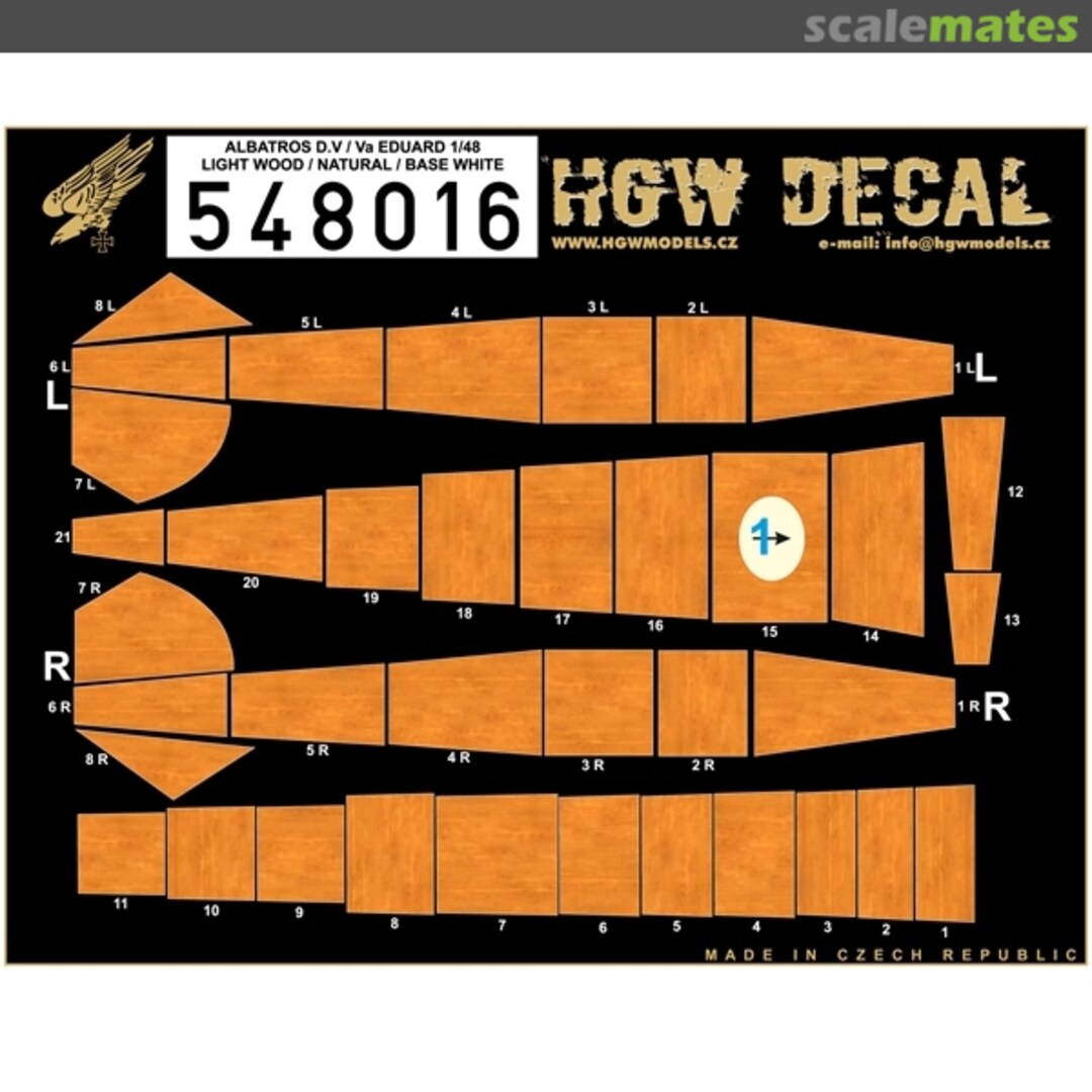 Boxart Albatros D.V/D.Va - Non Transparent Wood Decals 548016 HGW Models Boxart Albatros D.V/D.Va - Non Transparent Wood Decals 548016 HGW Models