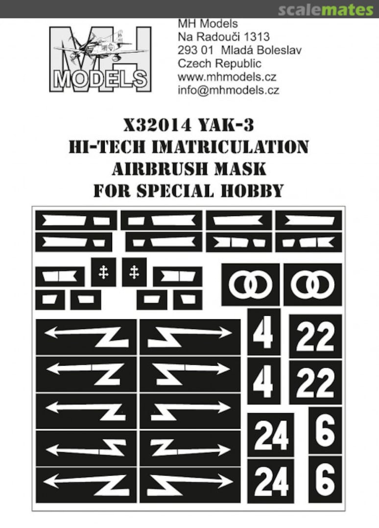 Boxart Yak-3 Hi-Tech imatriculation airbrush mask X32014 MH Models Boxart Yak-3 Hi-Tech imatriculation airbrush mask X32014 MH Models