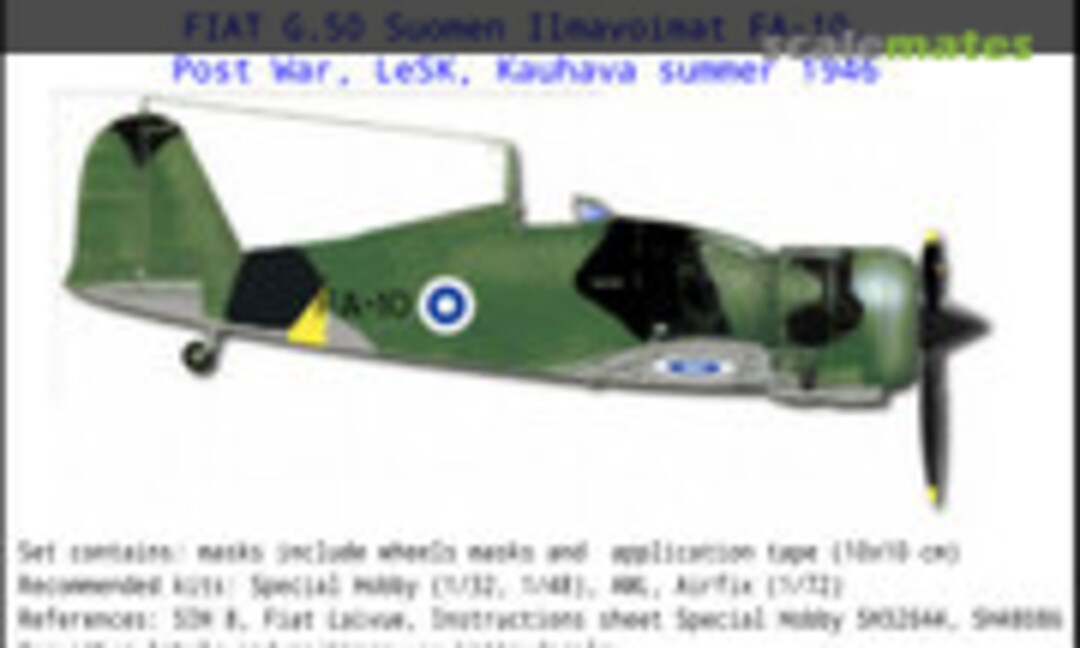 1:72 FIAT G.50 Suomen Ilmavoimat FA-10, Post War (AIRDESIGN.SK MAR72009) MAR72009