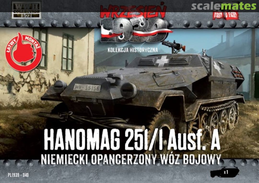 Boxart Sd.Kfz. 251/1 Ausf. A armoured personnel carrier PL1939-040 First to Fight Boxart Sd.Kfz. 251/1 Ausf. A armoured personnel carrier PL1939-040 First to Fight