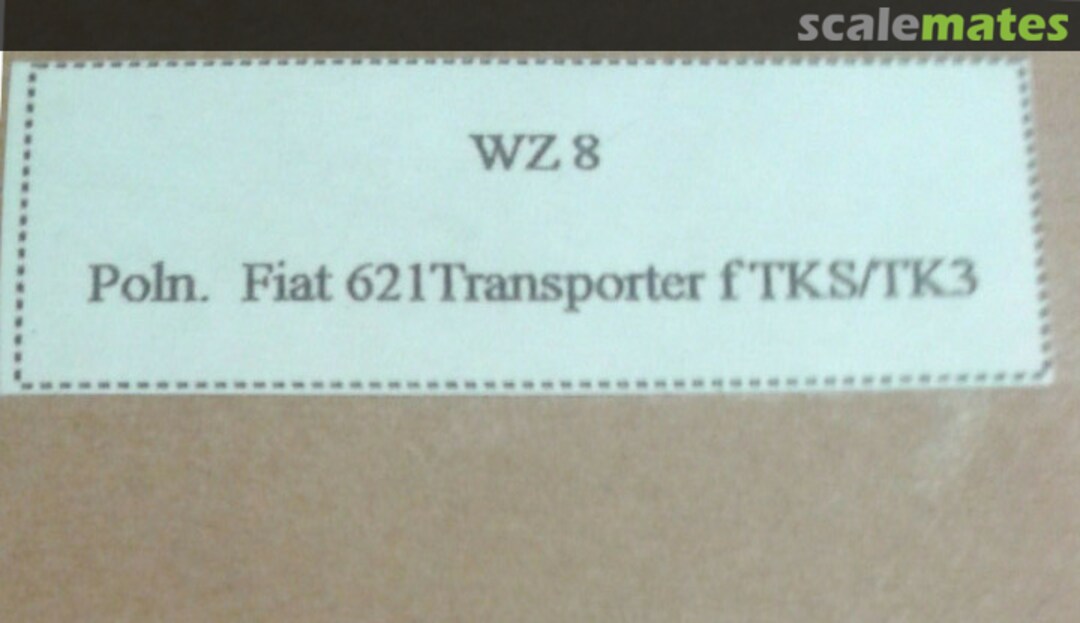 Boxart Poln. Fiat 621 Transporter f TKS/TK3 WZ 8 Fine Scale Factory Boxart Poln. Fiat 621 Transporter f TKS/TK3 WZ 8 Fine Scale Factory