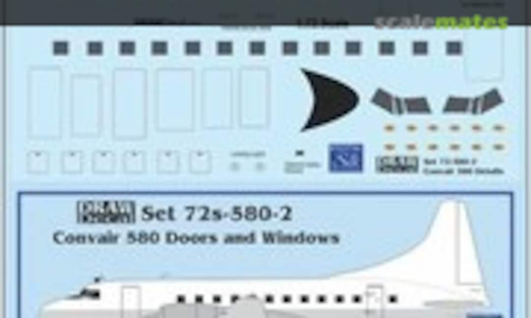 1:72 Convair 580 Doors & Windows (Draw Decal 72s-580-2) 72s-580-2