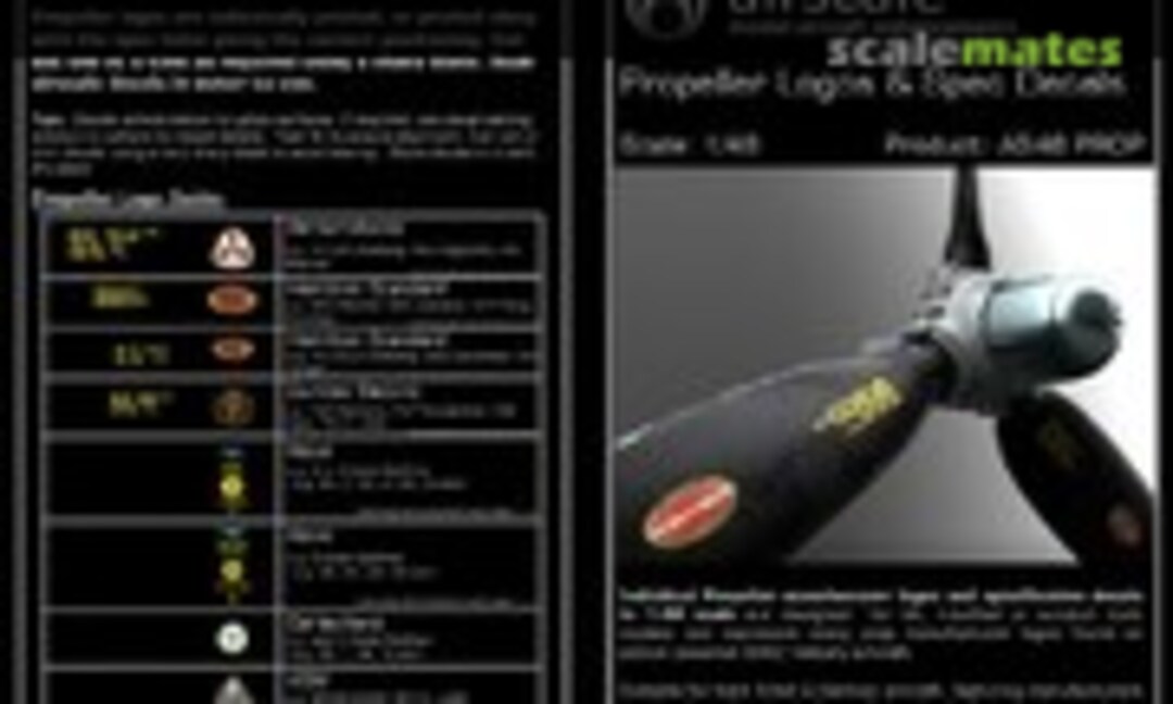 1:48 Propeller Logos & Spec Decals (Airscale AS48 PROP) AS48 PROP