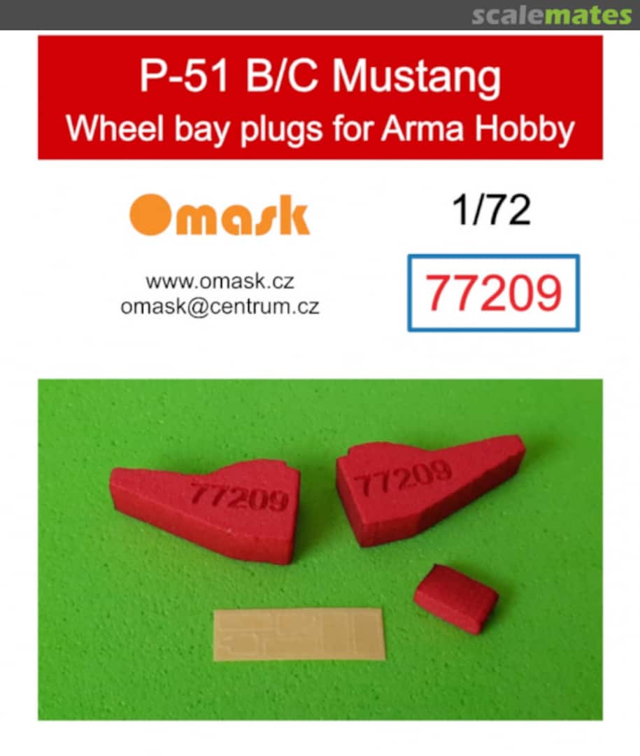 Boxart P-51 B/C Mustang wheel bay plugs 77209 Omask Boxart P-51 B/C Mustang wheel bay plugs 77209 Omask