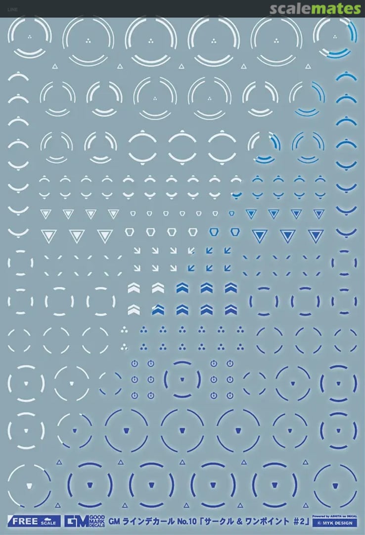 Boxart GM Line Decal No.10 Circle & One Point #2 White & Neon Blue GM-858 MYK Design Boxart GM Line Decal No.10 Circle & One Point #2 White & Neon Blue GM-858 MYK Design