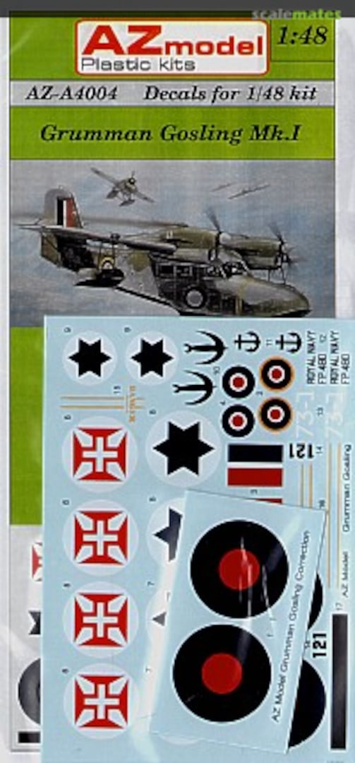 Boxart Grumman Gosling Mk.I 3 versions AZA4004 AZmodel