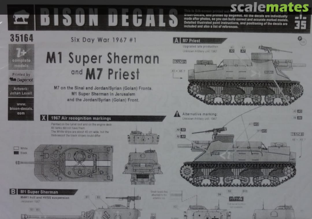 Boxart Six-Day-War 1967 (Part 1) - Super Sherman & Priest 35164 Bison Decals Boxart Six-Day-War 1967 (Part 1) - Super Sherman & Priest 35164 Bison Decals