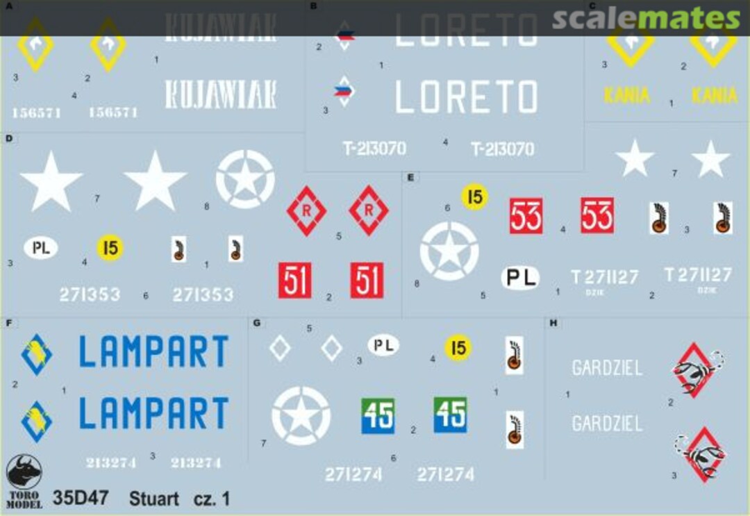 Boxart Stuart light tank in Polish service no.1 35D47 ToRo Model