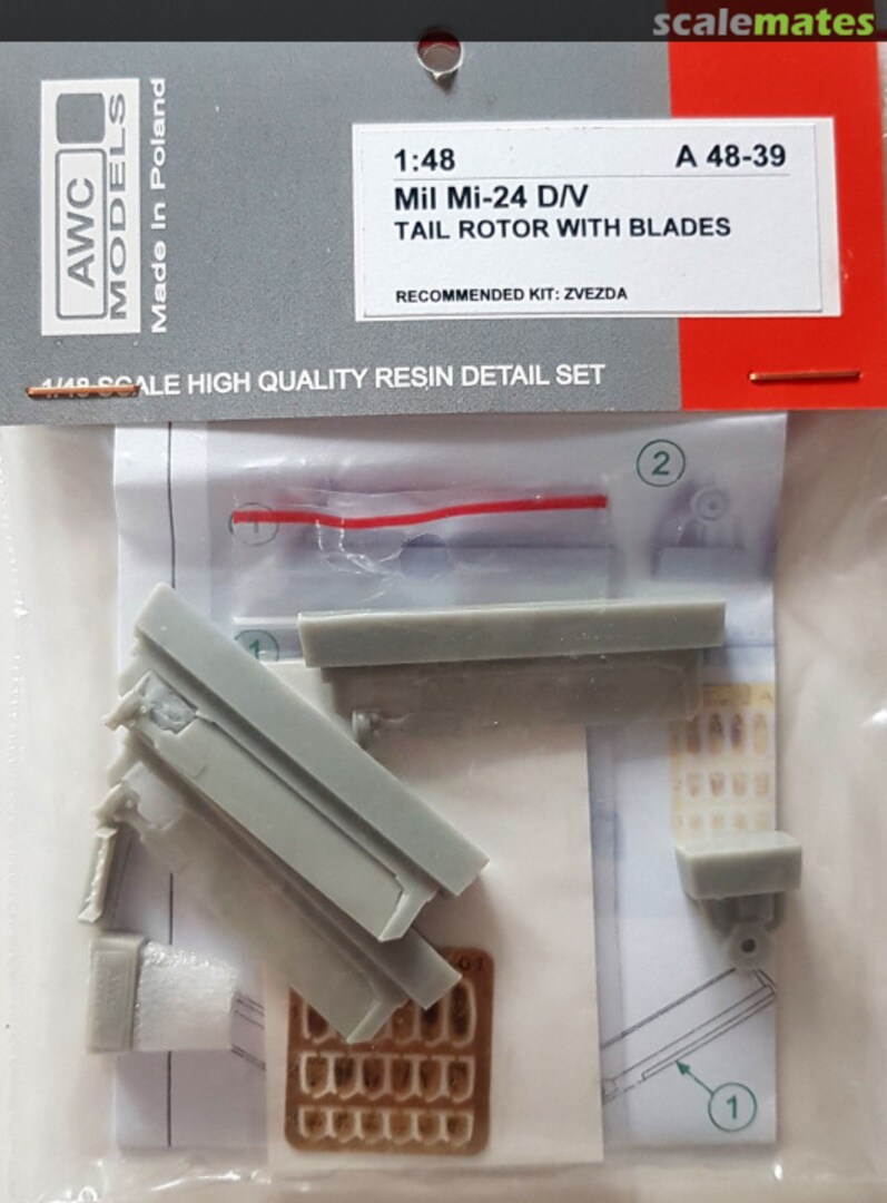 Boxart Mil Mi-24 D/V Tail Rotor with Blades A48-39 AWC Models Boxart Mil Mi-24 D/V Tail Rotor with Blades A48-39 AWC Models