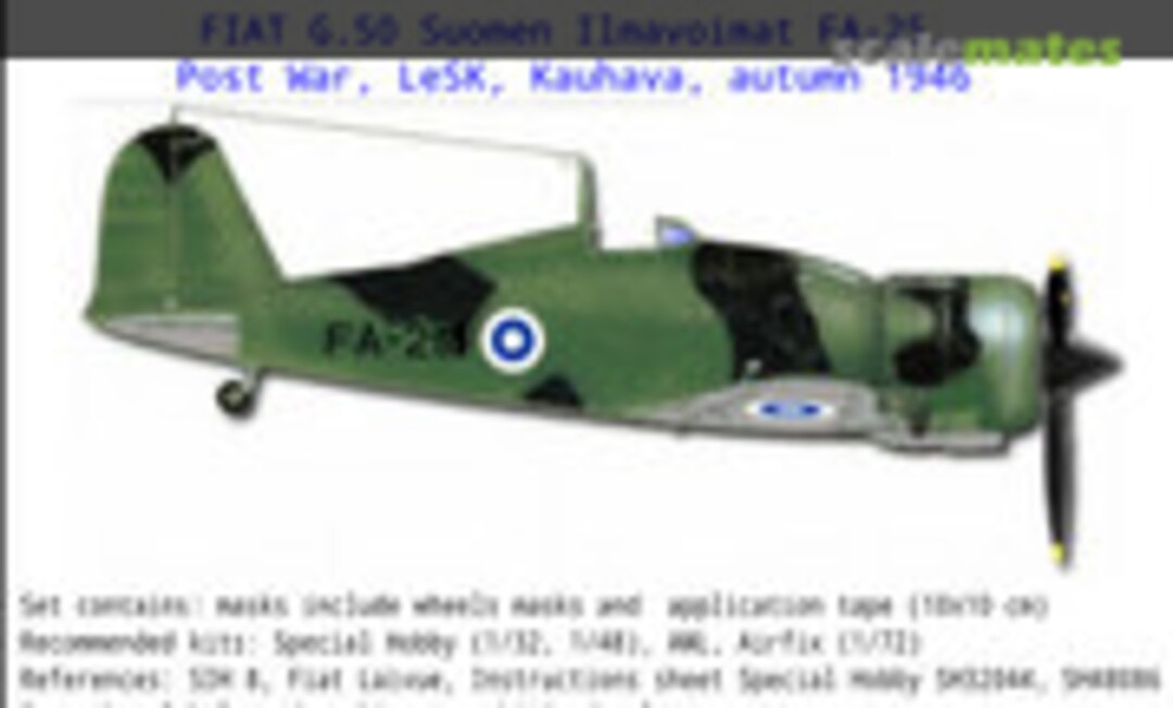 1:72 FIAT G.50 Suomen Ilmavoimat FA-25, Post War (AIRDESIGN.SK MAR72008) MAR72008