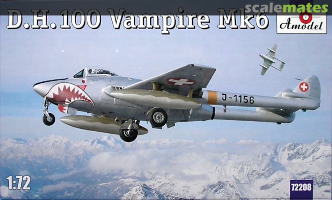 Boxart D.H. 100 Vampire Mk.6 72208 Amodel Boxart D.H. 100 Vampire Mk.6 72208 Amodel