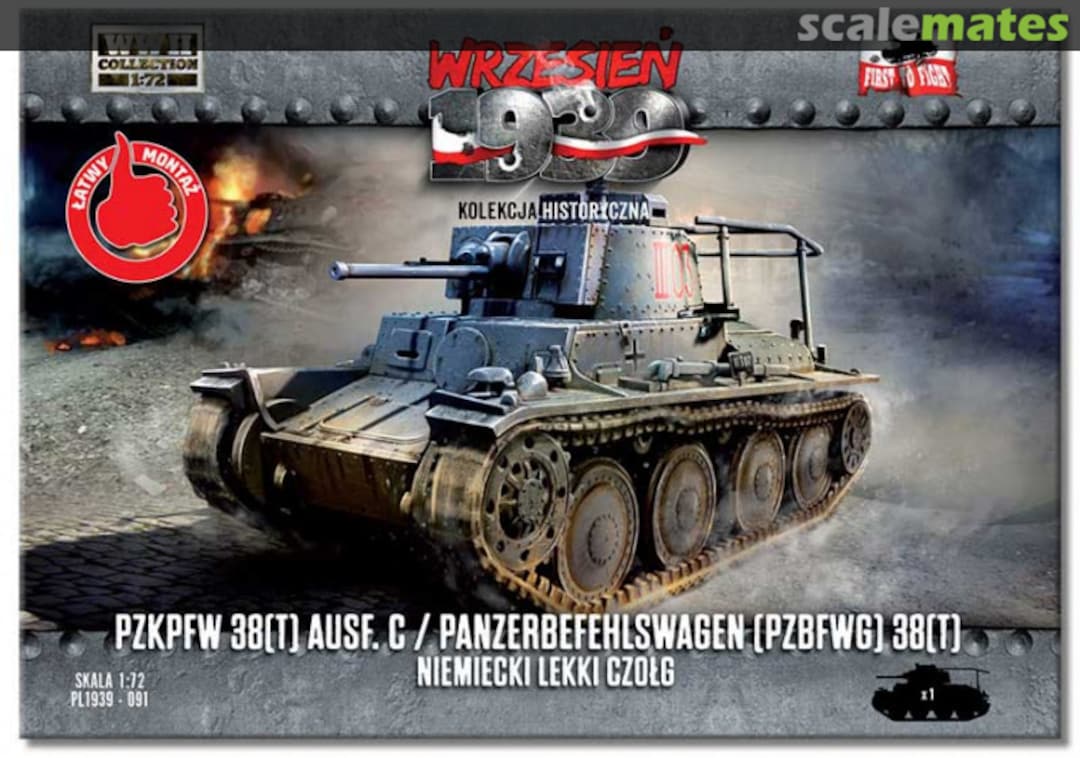 Boxart Pz.Kpfw. 38(t) Ausf. C / Pz.Bef.Wg. 38(t) PL1939-091 First to Fight Boxart Pz.Kpfw. 38(t) Ausf. C / Pz.Bef.Wg. 38(t) PL1939-091 First to Fight