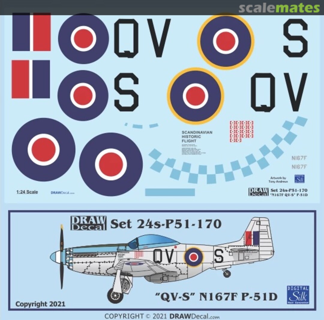 Boxart “QV-S” N167F P-51D 24-P51-170 Draw Decal Boxart “QV-S” N167F P-51D 24-P51-170 Draw Decal