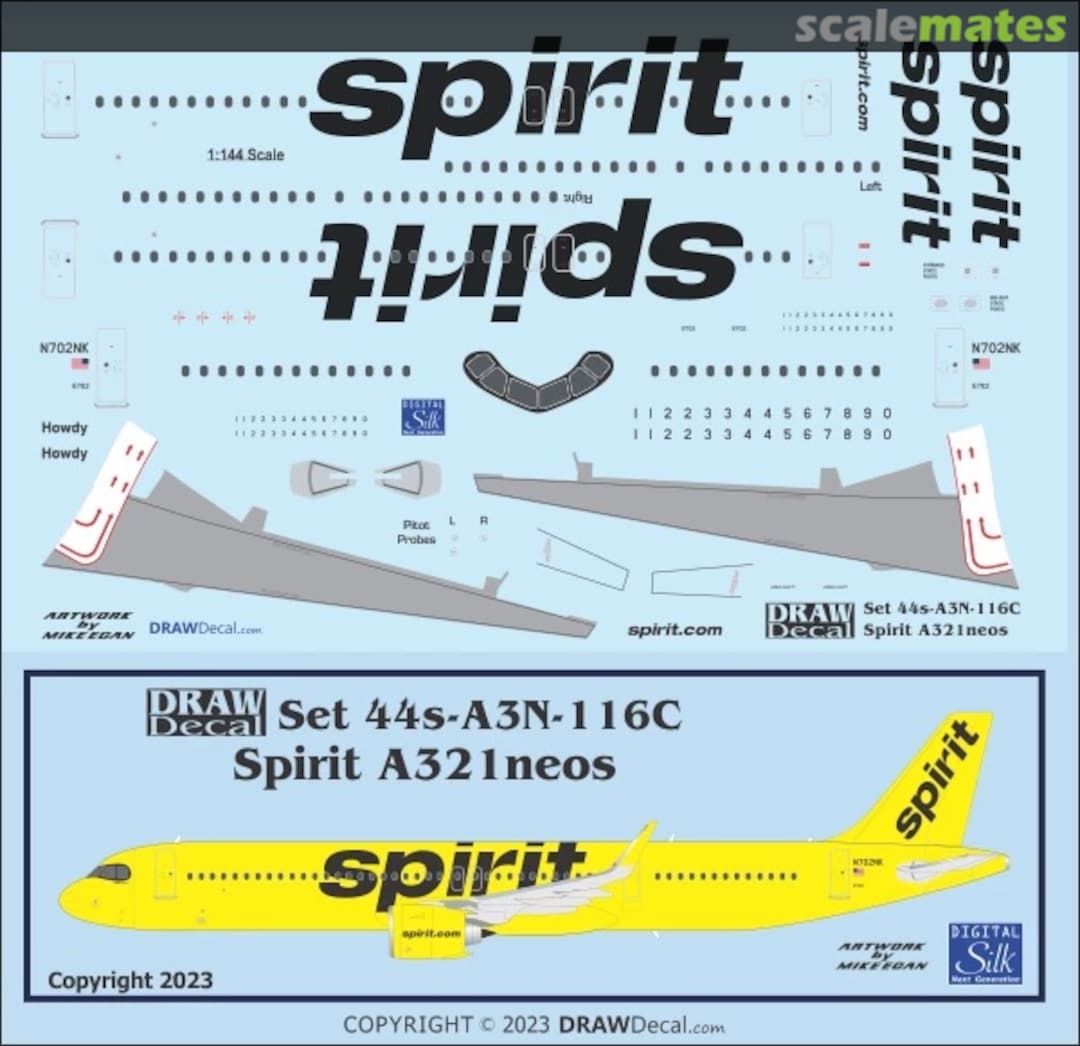 Boxart Spirit A321neo 44-A3N-116C Draw Decal Boxart Spirit A321neo 44-A3N-116C Draw Decal