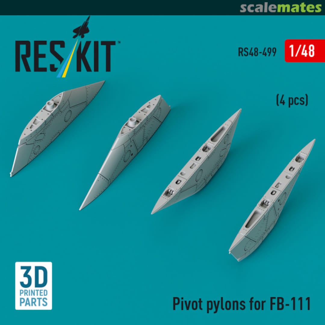 Boxart Pivot pylons for FB-111 (4 pcs) (3D Printed) RS48-0499 ResKit