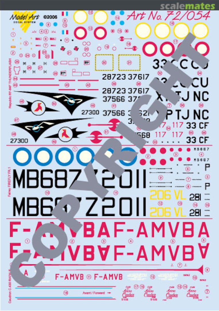 Boxart Thunderflash - Firefly Mk.1 - Caudron C.430 72/054 Model Art Decal System