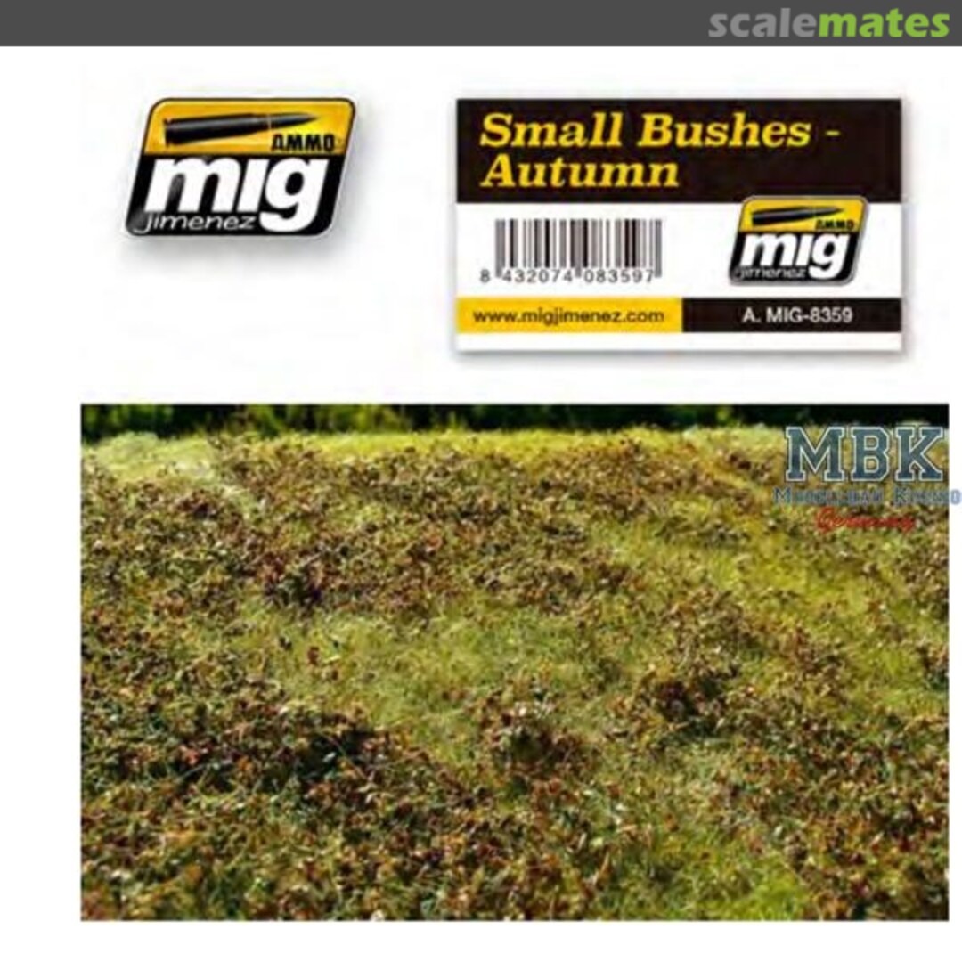 Boxart Small Bushes - Autumn A.MIG-8359 Ammo by Mig Jimenez Boxart Small Bushes - Autumn A.MIG-8359 Ammo by Mig Jimenez