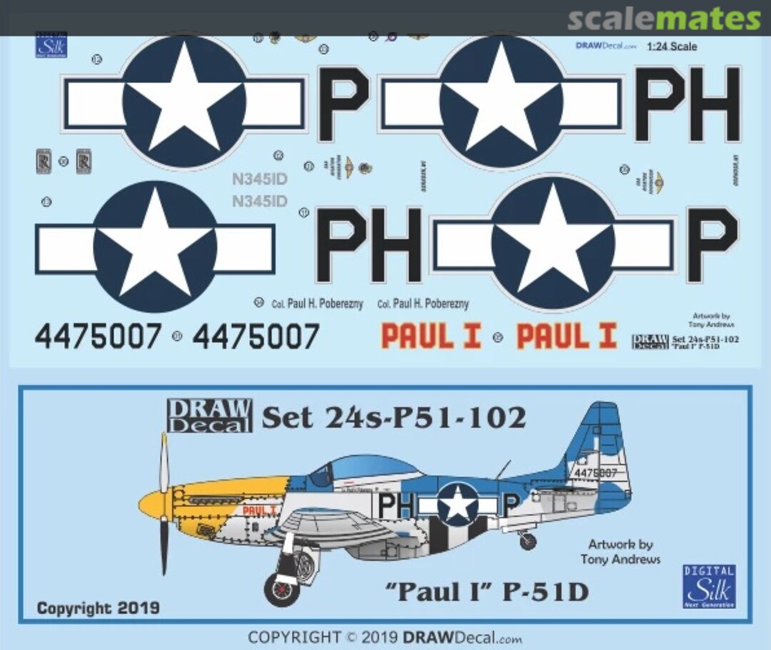Boxart “Paul I” P-51D 24-P51-102 Draw Decal Boxart “Paul I” P-51D 24-P51-102 Draw Decal