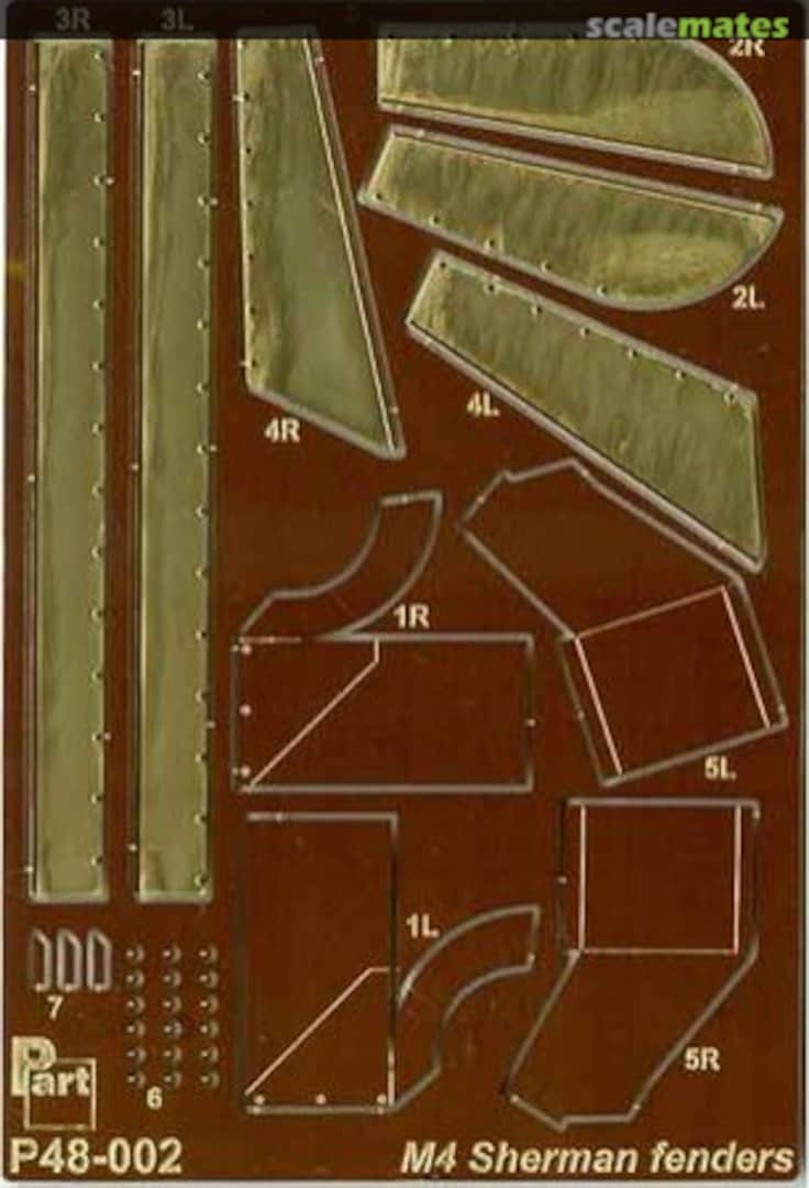 Boxart M4 Sherman fenders P48-002 Part Boxart M4 Sherman fenders P48-002 Part