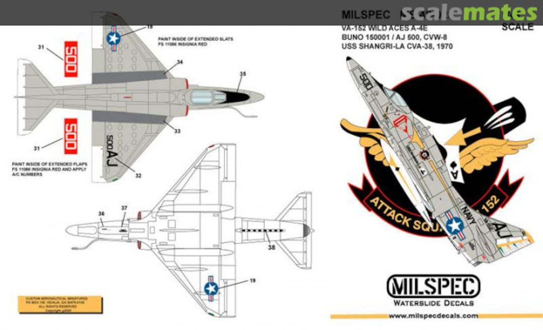 Boxart VA-152 Wild Aces A-4E MS 72-020 Milspec Boxart VA-152 Wild Aces A-4E MS 72-020 Milspec