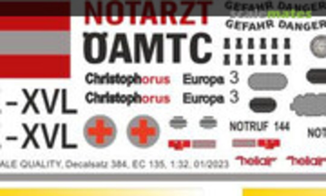 1:32 EC 135 - ÖAMTC - OE-XVL (Heli Scale Quality Decal 384) Decal 384