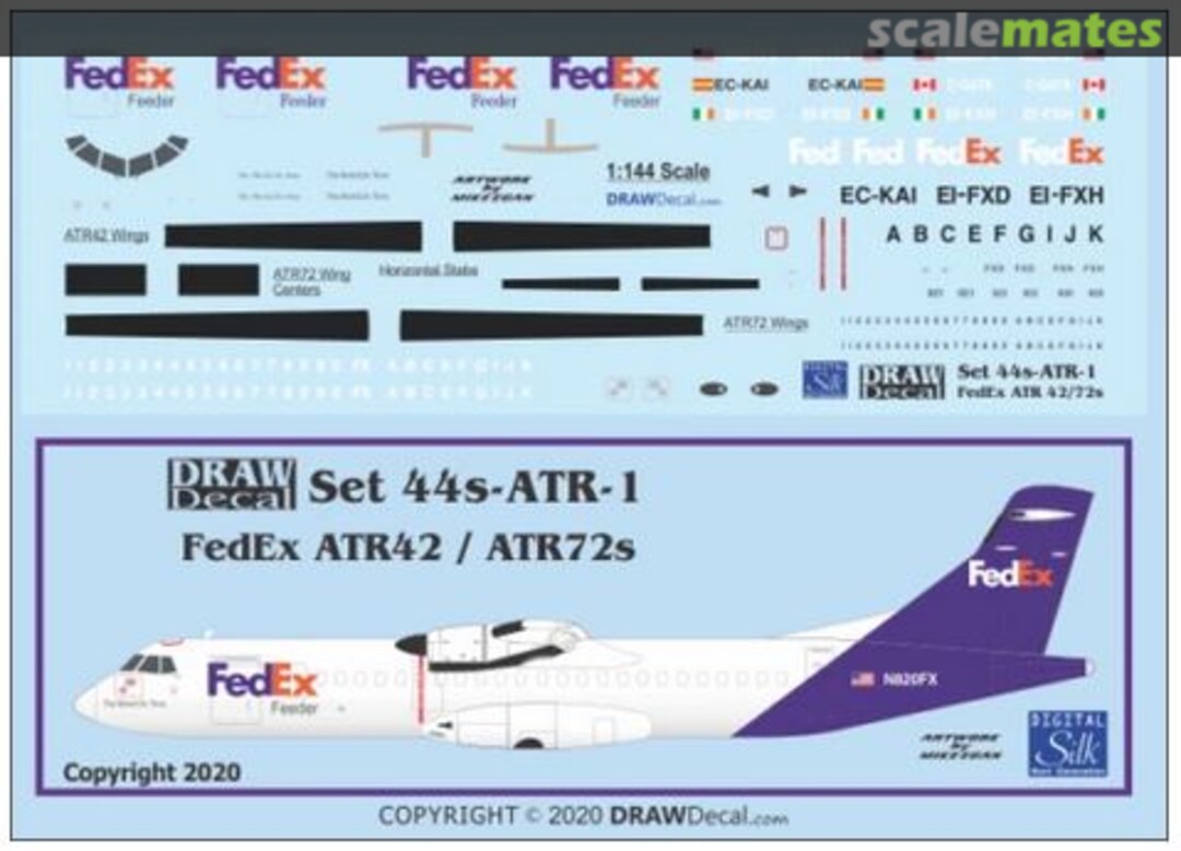 Boxart FedEx ATR42 / ATR72s 44s-ATR-1 Draw Decal Boxart FedEx ATR42 / ATR72s 44s-ATR-1 Draw Decal