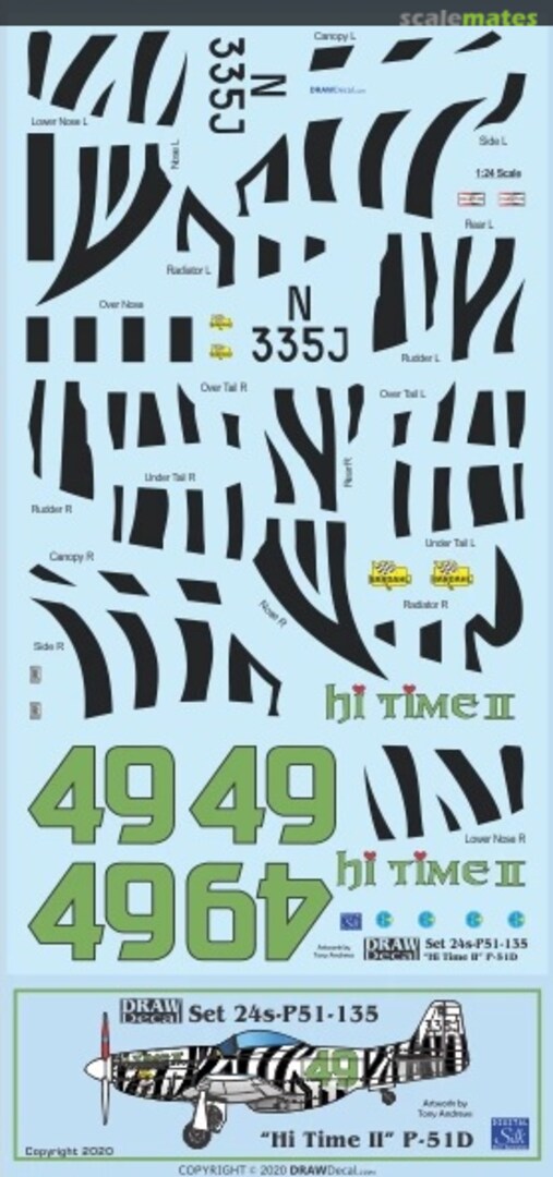 Boxart “Hi Time II” P-51D 1967 24-P51-135 Draw Decal Boxart “Hi Time II” P-51D 1967 24-P51-135 Draw Decal
