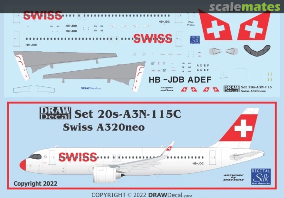 Boxart Swiss A320neos 20-A3N-115C Draw Decal