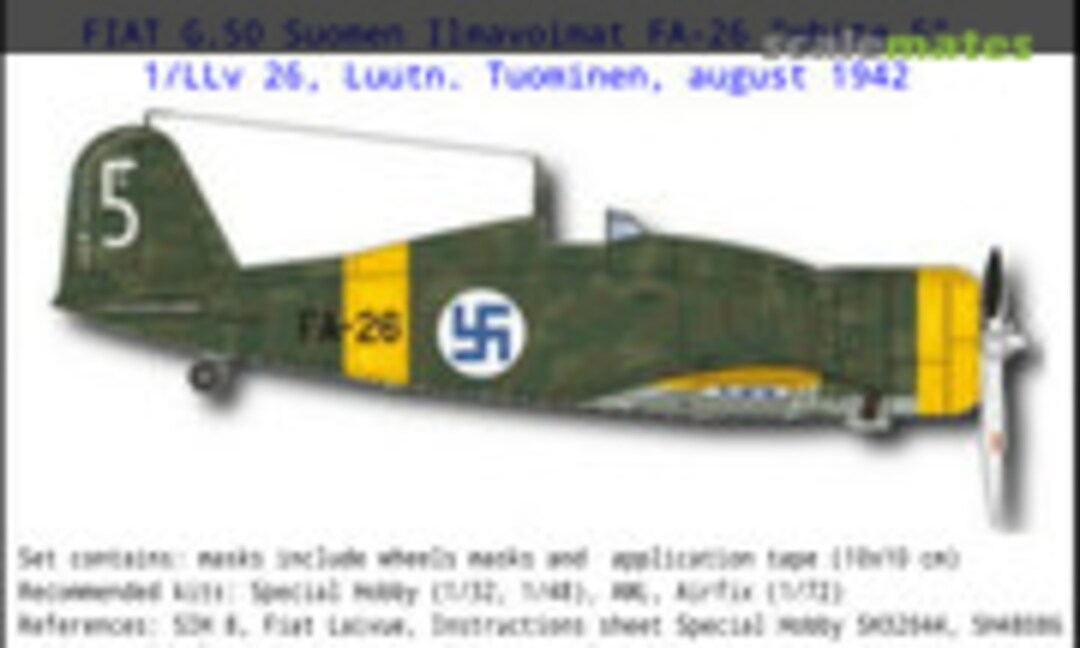 1:72 FIAT G.50 Suomen Ilmavoimat FA-26 "white 5" (AIRDESIGN.SK MAR72005) MAR72005