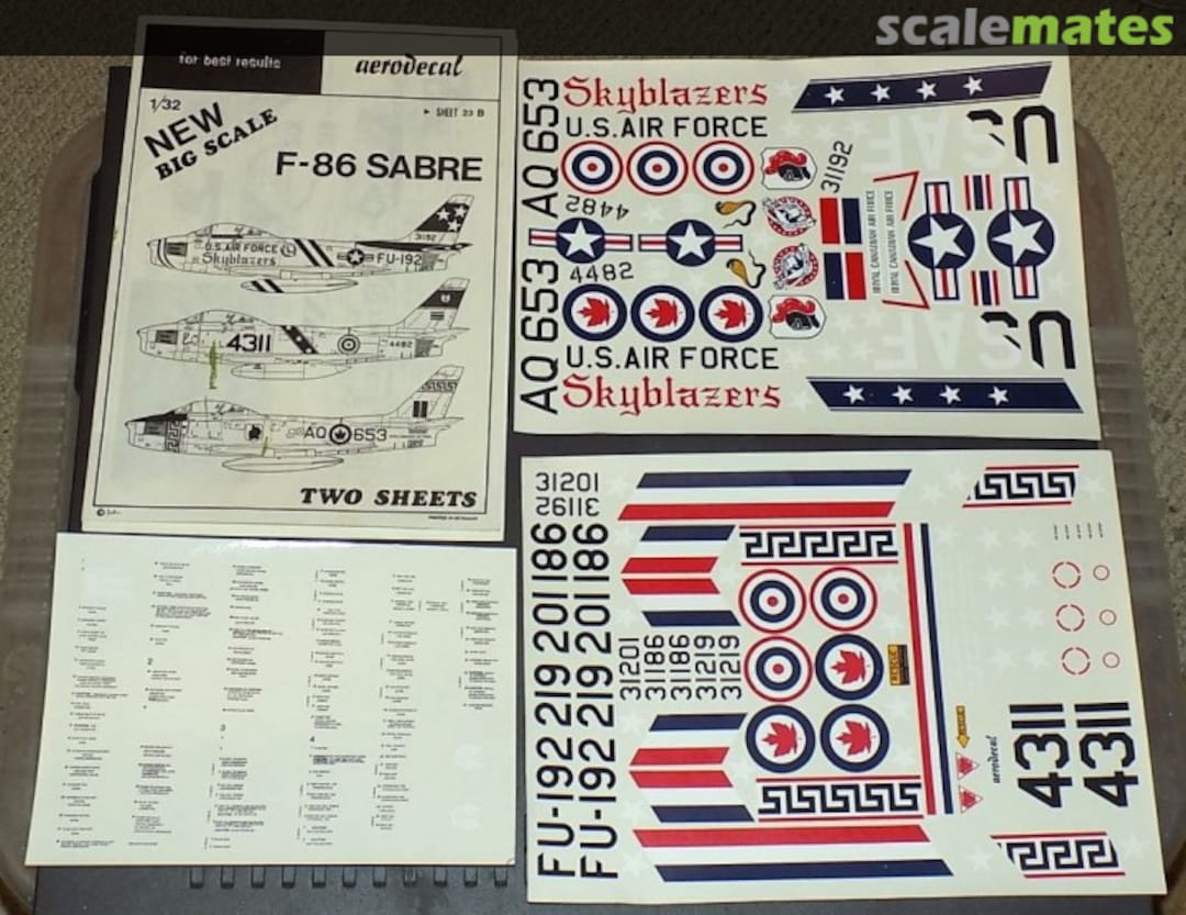 Boxart F-86 Sabre 23B Aerodecal Boxart F-86 Sabre 23B Aerodecal