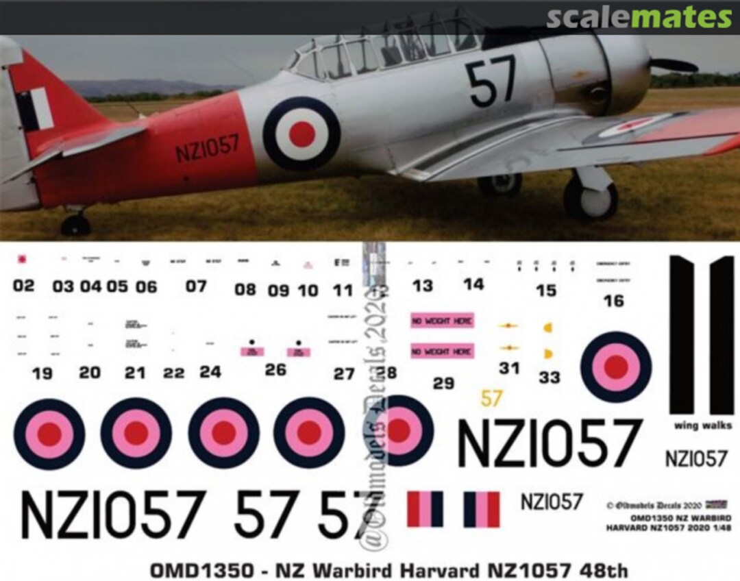 Boxart Warbird - Harvard NZ1057 OMD1350 Oldmodels Decals Boxart Warbird - Harvard NZ1057 OMD1350 Oldmodels Decals