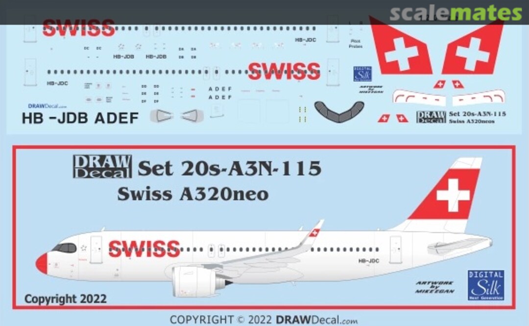 Boxart Swiss A320neos 20-A3N-115 Draw Decal Boxart Swiss A320neos 20-A3N-115 Draw Decal