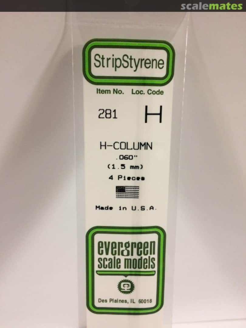 Boxart 0.060" Opaque White Polystyrene H-Column 281 Evergreen Scale Models Boxart 0.060" Opaque White Polystyrene H-Column 281 Evergreen Scale Models