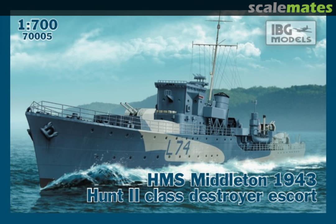 Boxart HMS Middleton 1943 Hunt II class destroyer escort 70005 IBG Models Boxart HMS Middleton 1943 Hunt II class destroyer escort 70005 IBG Models