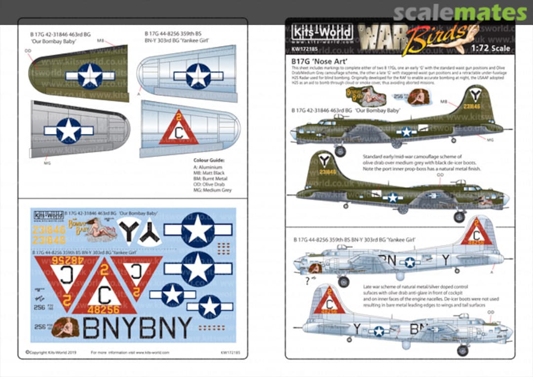 Boxart Boeing B-17G Flying Fortress KW172185 Kits-World Boxart Boeing B-17G Flying Fortress KW172185 Kits-World