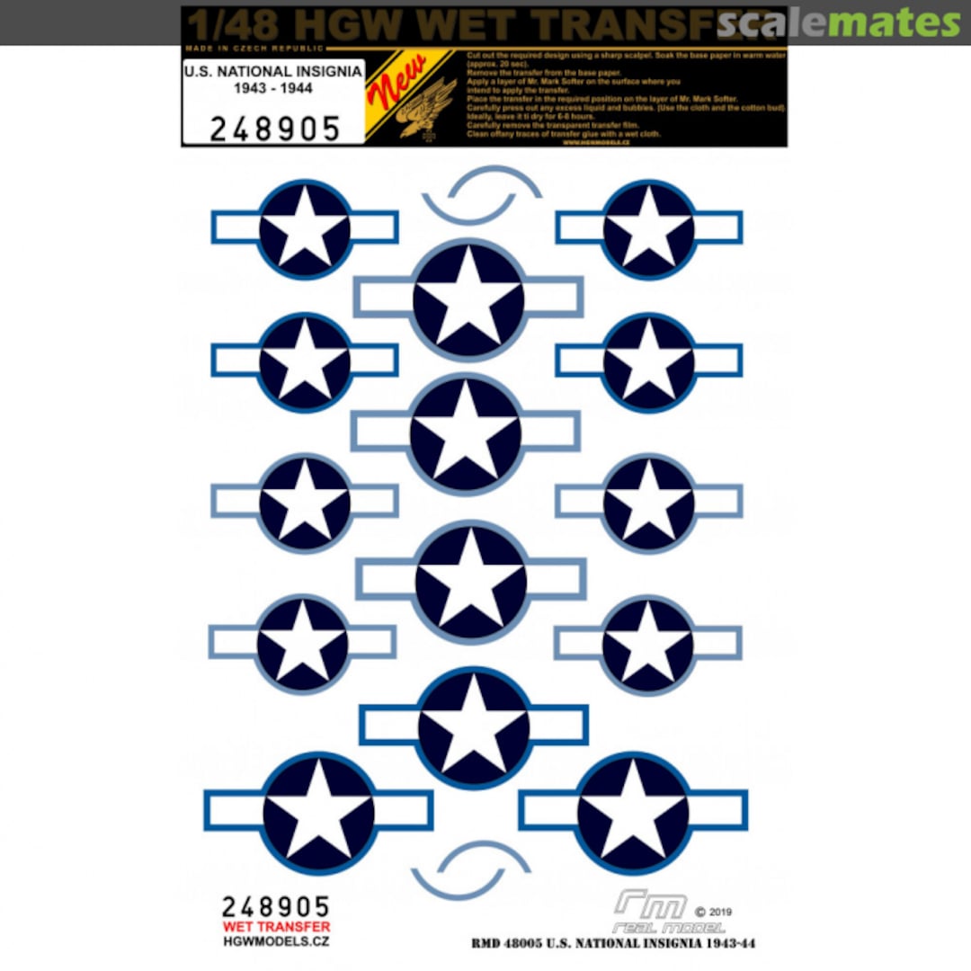 Boxart U.S. NATIONAL INSIGNIA 1943-1944 - 1/48 248905 HGW Models Boxart U.S. NATIONAL INSIGNIA 1943-1944 - 1/48 248905 HGW Models