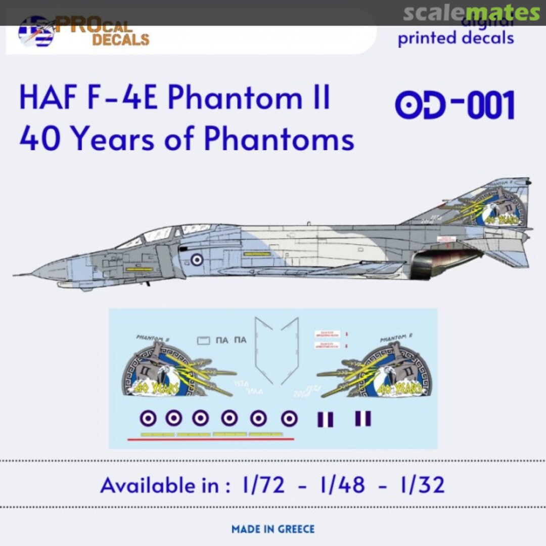 Boxart Hellenic Air Force F-4E Phantom II - 40Yrs Of Service 32OD001 PROcal Decals Boxart Hellenic Air Force F-4E Phantom II - 40Yrs Of Service 32OD001 PROcal Decals