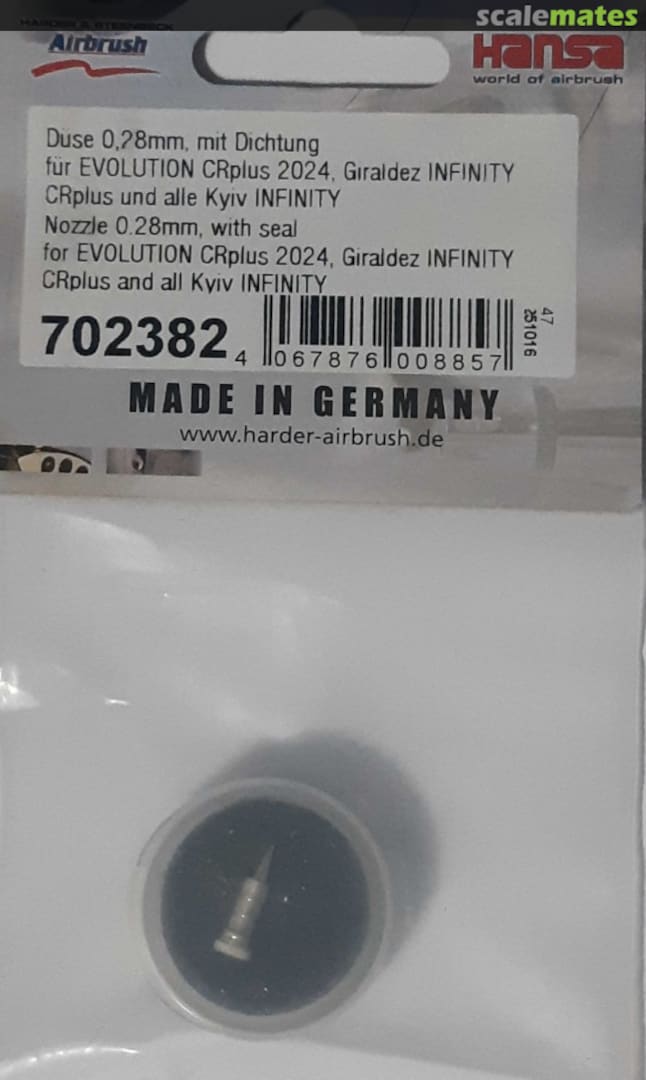 Boxart Nozzle 0,28mm with seal for EVOLUTION CRplus 2024, Giraldez INFINITY CRplus and all Kyiv INFINITY 702382 Harder & Steenbeck Boxart Nozzle 0,28mm with seal for EVOLUTION CRplus 2024, Giraldez INFINITY CRplus and all Kyiv INFINITY 702382 Harder & Steenbeck