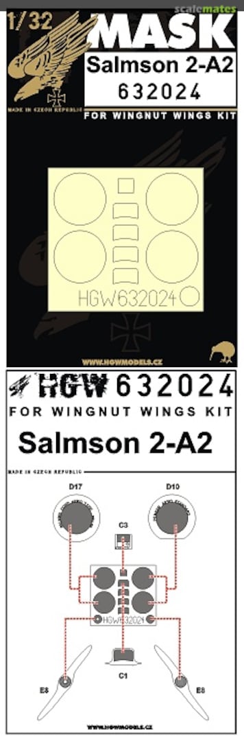 Boxart Salmson 2-A2 - Masks set 632024 HGW Models