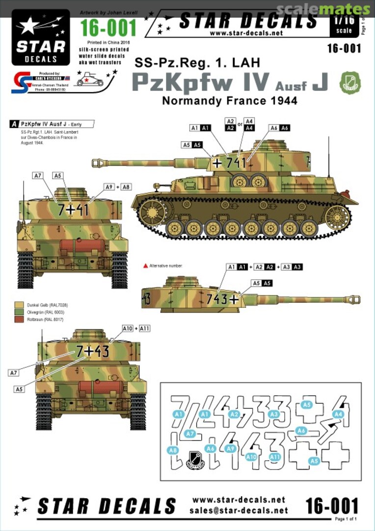Boxart Panzer PzKpfw IV Ausf J SS-Pz.Reg.1.LAH 16-001 Star Decals Boxart Panzer PzKpfw IV Ausf J SS-Pz.Reg.1.LAH 16-001 Star Decals
