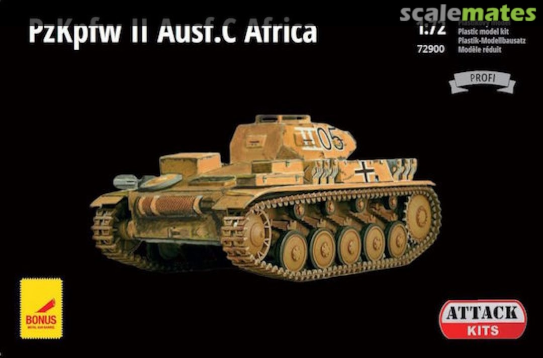 Boxart Pz.Kpfw II Ausf.C Africa 72900 Attack Hobby Kits Boxart Pz.Kpfw II Ausf.C Africa 72900 Attack Hobby Kits