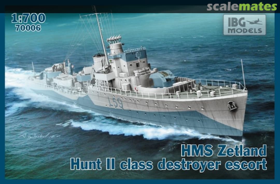 Boxart HMS Zetland 1942 Hunt II class destroyer escort 70006 IBG Models